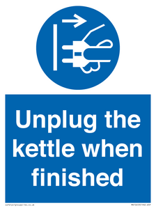 Unplug the kettle when finished